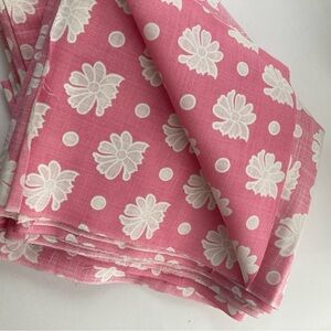 Pink Floral Patterned Fabric Canvas Cloth Upholstery Art Sew Craft Projects